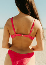Load image into Gallery viewer, Ansley Hot Pink Scrunch Swim Top
